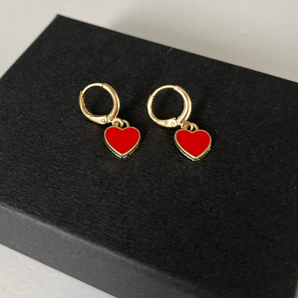 Jewelry - ❤️❤️ NWT | Red Heart Pierced Earrings